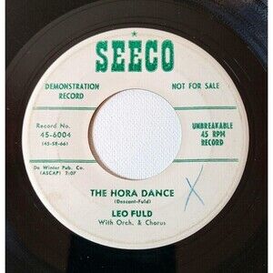 Leo Fuld 45 RPM - The Hora Dance / Dora Dora Darling - Seeco Promo VG Pop '58